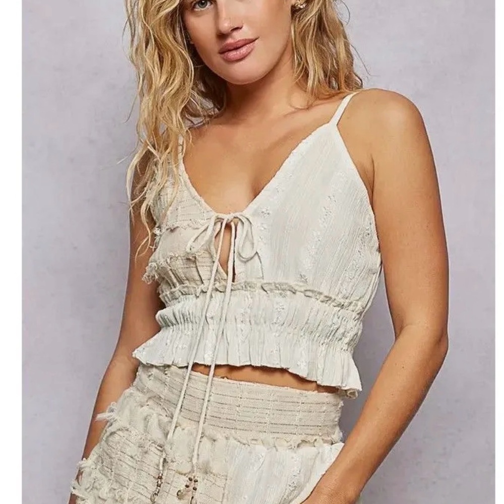 POL POL Cotton Sleeveless Crop Top S-L
